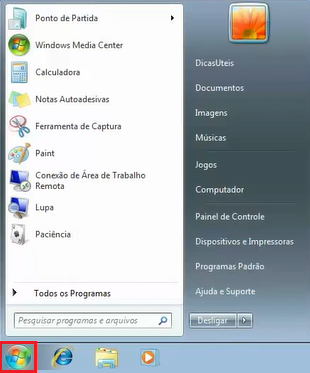 Menu iniciar | Datacaixa Windows 7