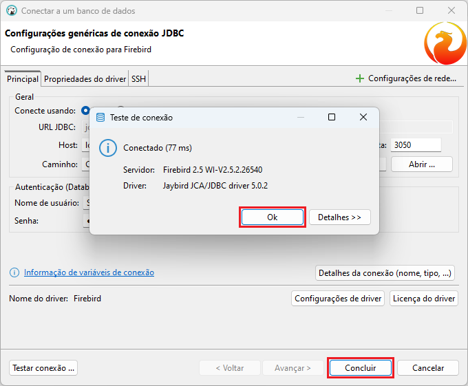 DBeaver_Teste de Conexão_Concluir | Datacaixa