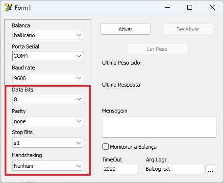 Data Bits_Parity_Stop Bits_Handshaking-BalancaTeste | Datacaixa