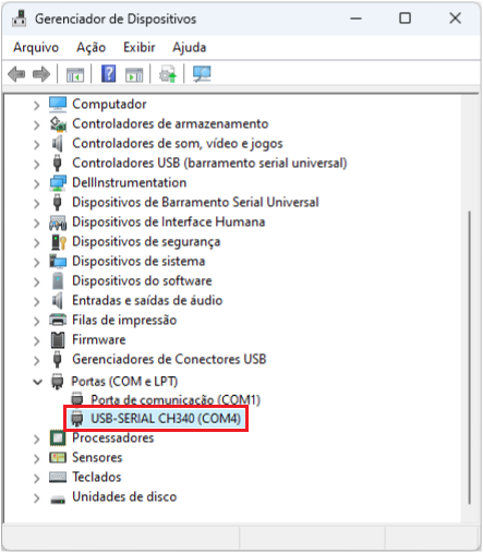 PortasCOM-USB-SERIAL CH340 COM4 | Datacaixa