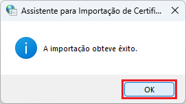 A importação obteve exito_Certificado_Digital | Datacaixa