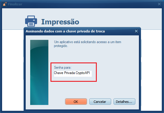 Assinando dados com a chave privada de troca | Datacaixa Proteções de Chaves Privadas > Chave Privada Crypto API