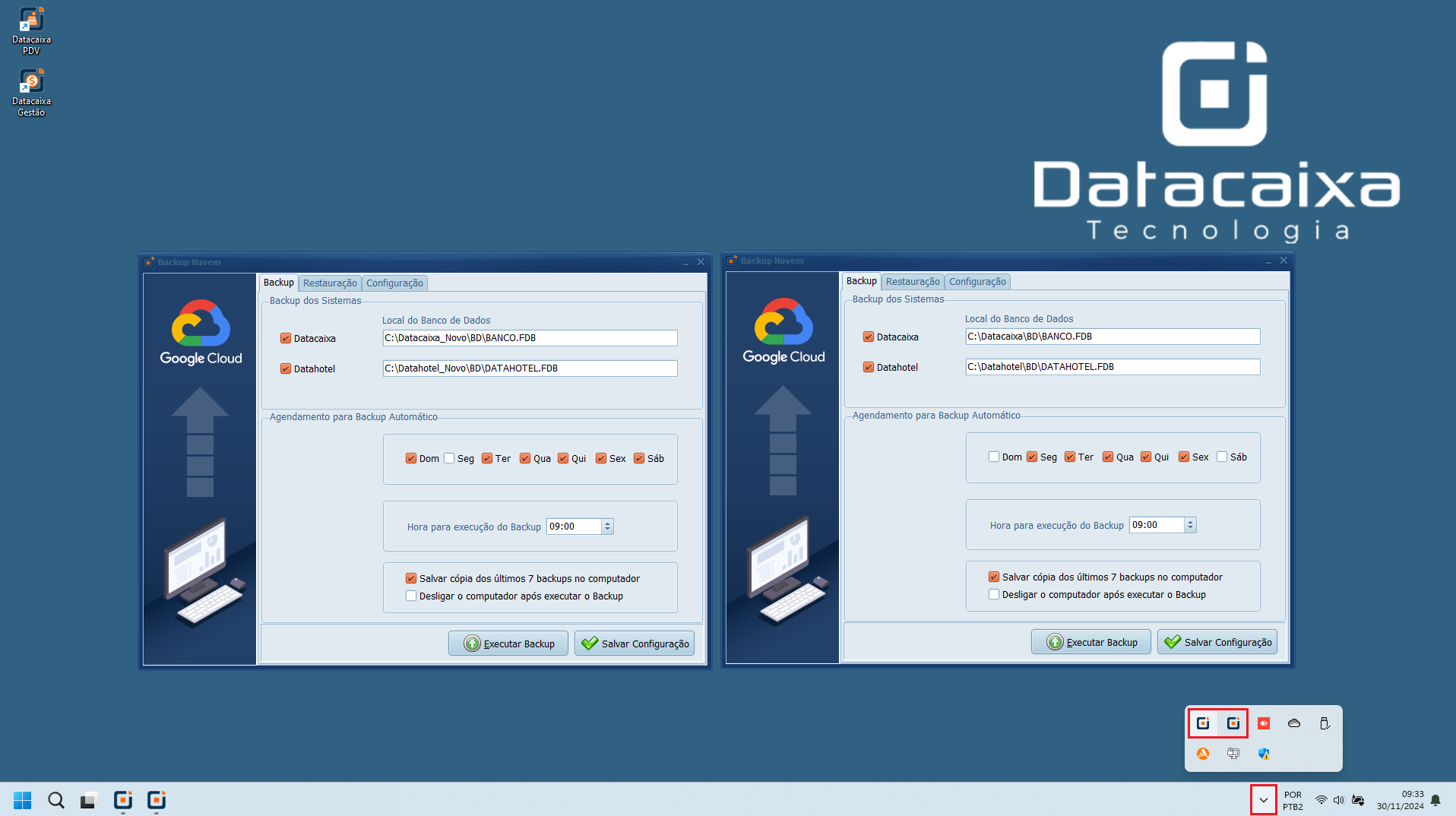 Backup Nuvem Datacaixa Múltiplas Instâncias