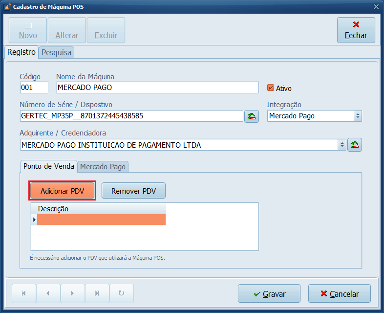 Cadastro Maquiniha_Adicionar PDV_Mercado Pago | Datacaixa