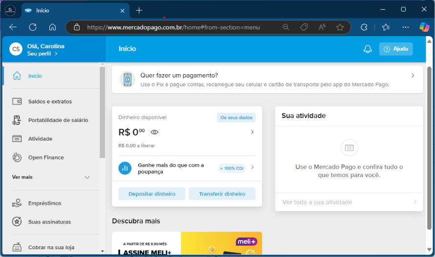 Conta_Inicio_Mercado Pago | Datacaixa
