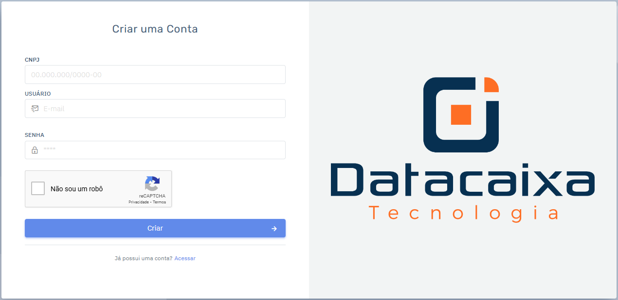 Criar uma conta - Área do Cliente_Mercado Pago | Datacaixa