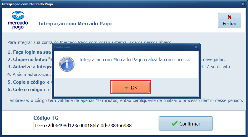 Integração realizada com sucesso_Mercado_Pago | Datacaixa