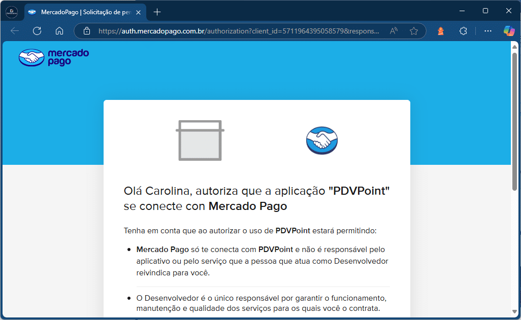 PDVPoint_Mercado Pago_Continuar | Datacaixa