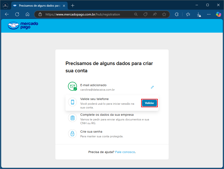 Validar numero_Mercado Pago | Datacaixa