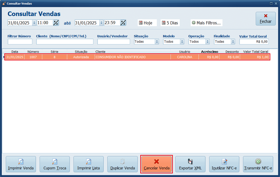 Cancelar Venda_Fiscal_PDV | Datacaixa NFC-e