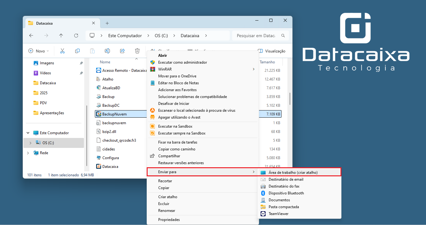 Enviar para área de Trabalho_Atalho | Datacaixa Eviar para Área de trabalho (criar atalho) Windows