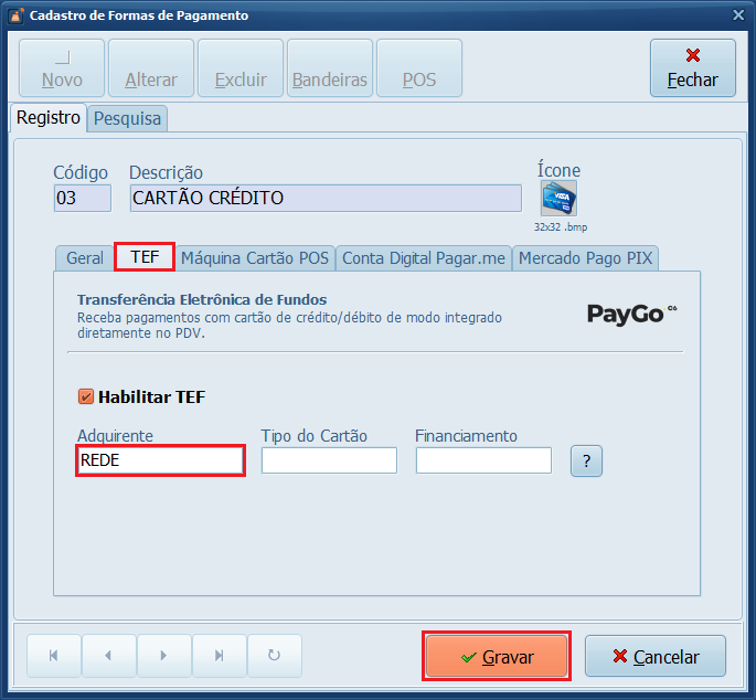 Formas de Pagameno_TEF_Adquirente | Datacaixa