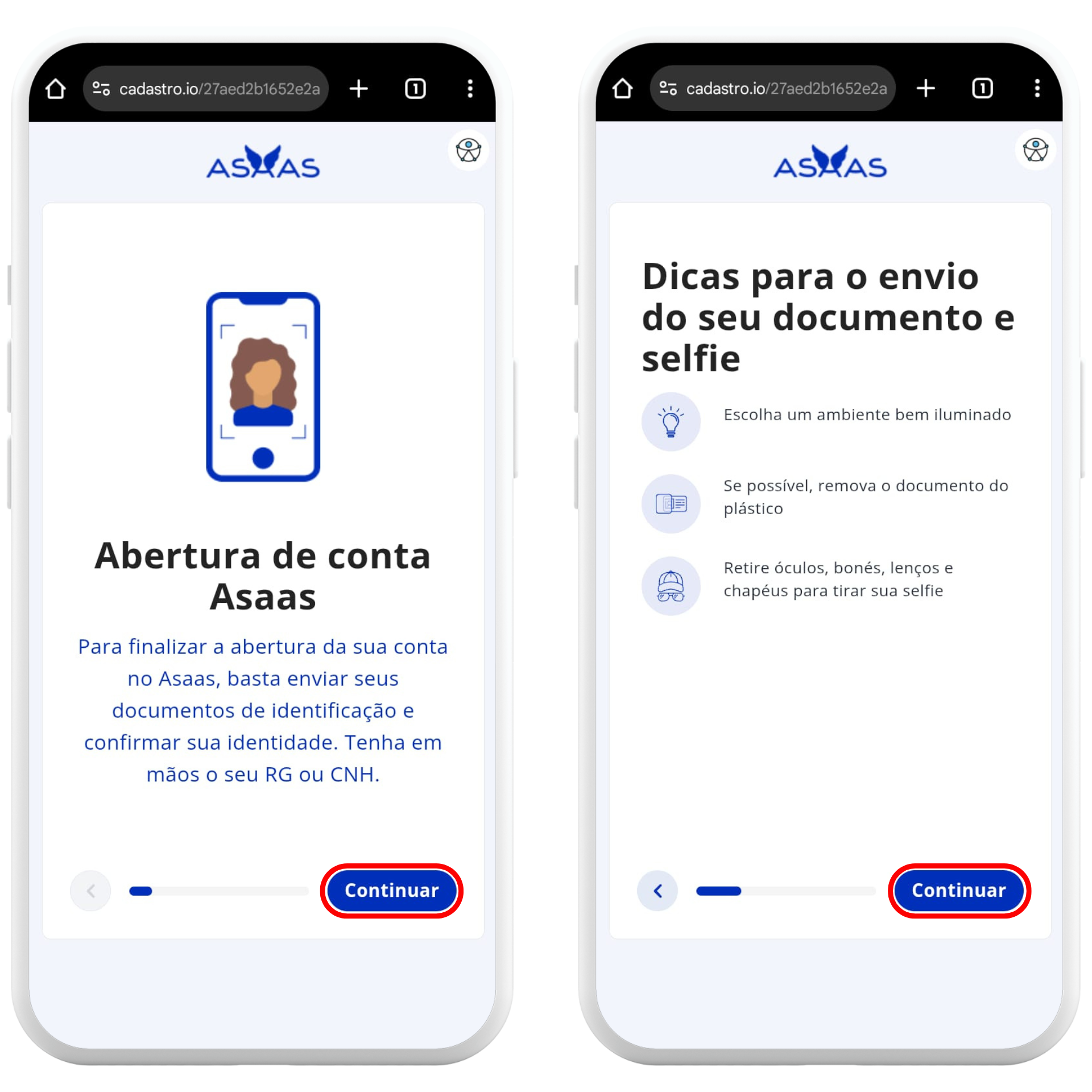 Abertura de conta_Asaas_Dicas_Continuar | Datacaixa