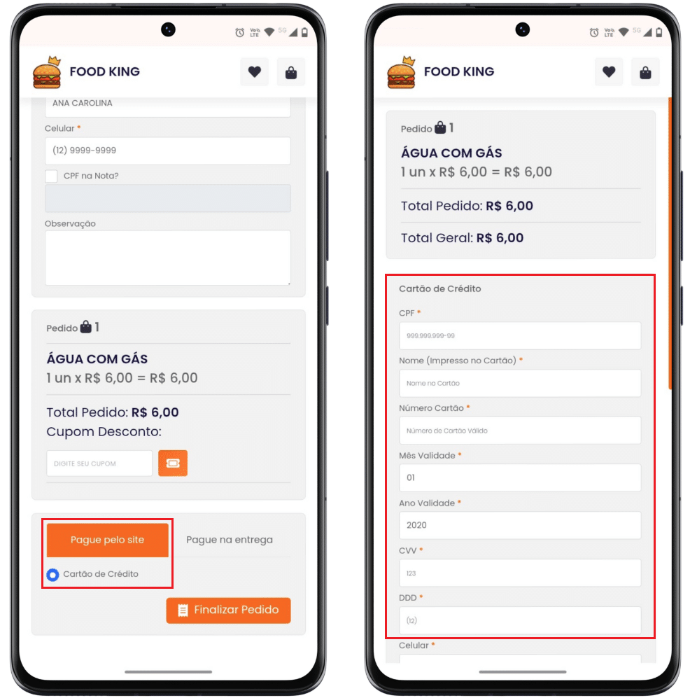 Cartão de Crédito_Pagamento Online_Cardápio Digital_Datacaixa | Datacaixa