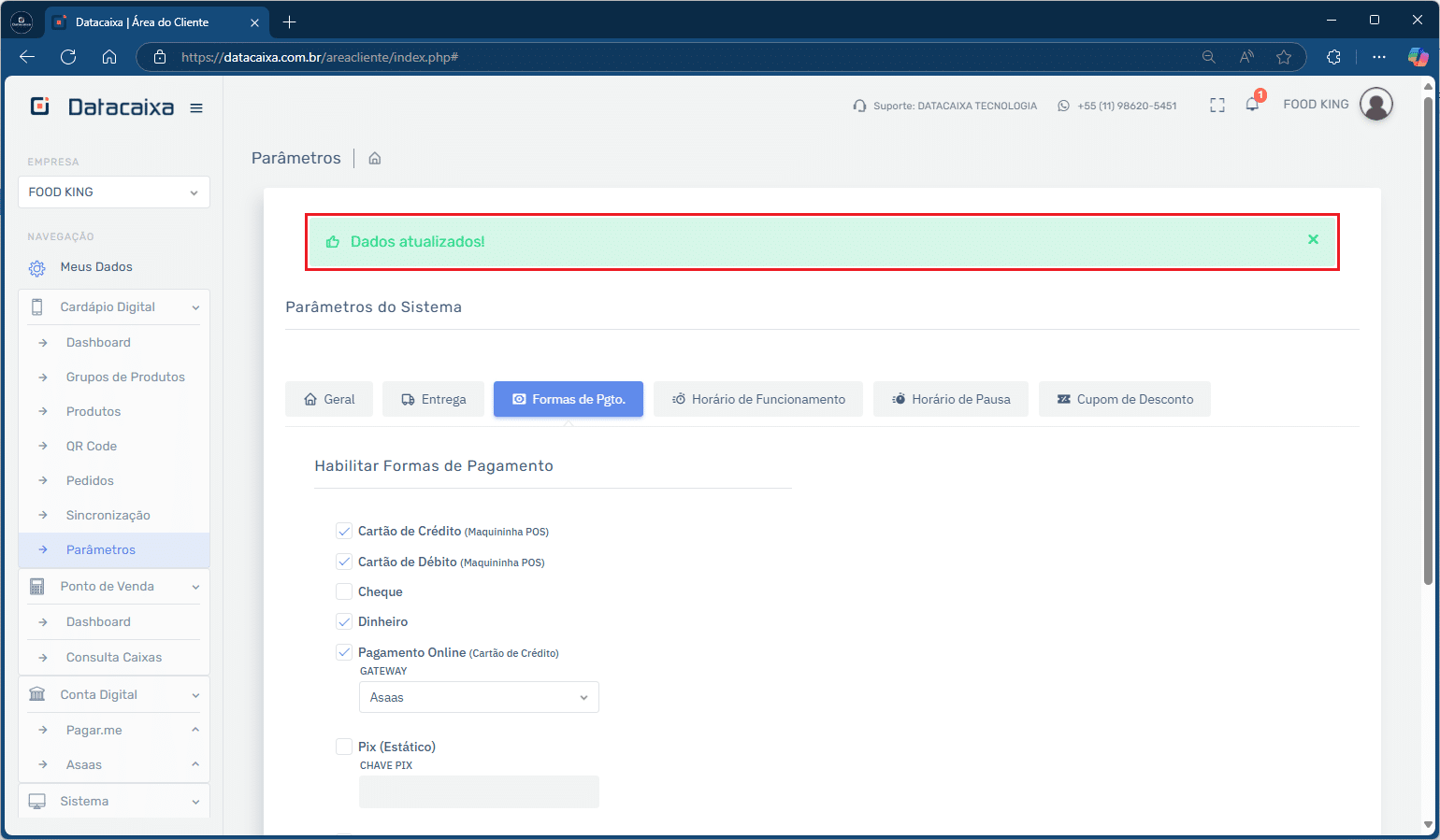 Dados atualizados_Asaas_Pagamento Online | Datacaixa