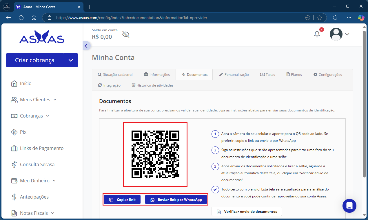 Envio de documentos_QRcode_Link_Asaas | Datacaixa