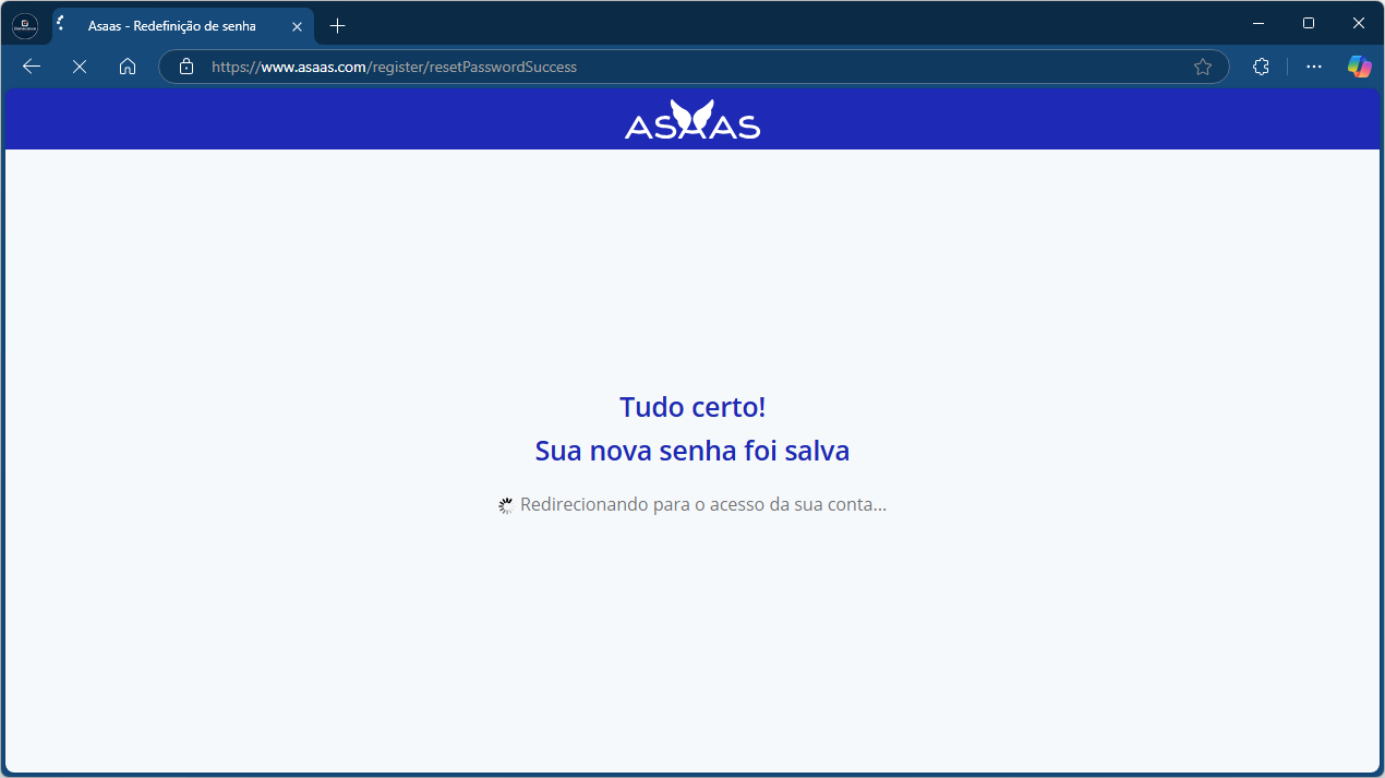 Tudo certo_Sua nova senha foi salva | Datacaixa Tudo pronto! Sua nova senha foi salva com sucesso. Aguarde o redirecionamento para acessar a sua conta.