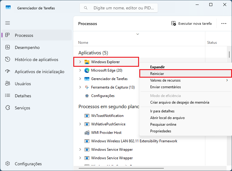 Reiniciar_Windows Explorer_Windows | Datacaixa