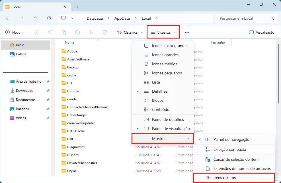 Visualizar_Icones Ocultos_Windows | Datacaixa