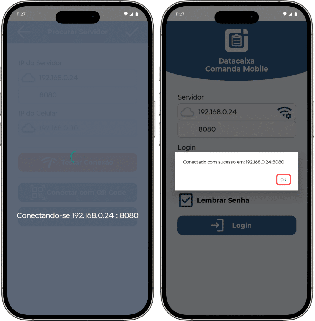 Comanda Mobile_2025_Conectando-se | Datacaixa Datacaixa Comanda Mobile - Conexão com Servidor
