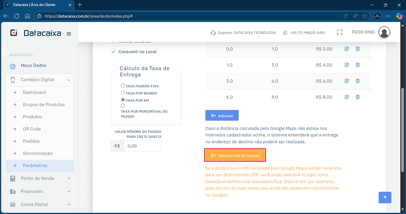 Adicionar CEP de Exceção | Datacaixa CEP de Exceção