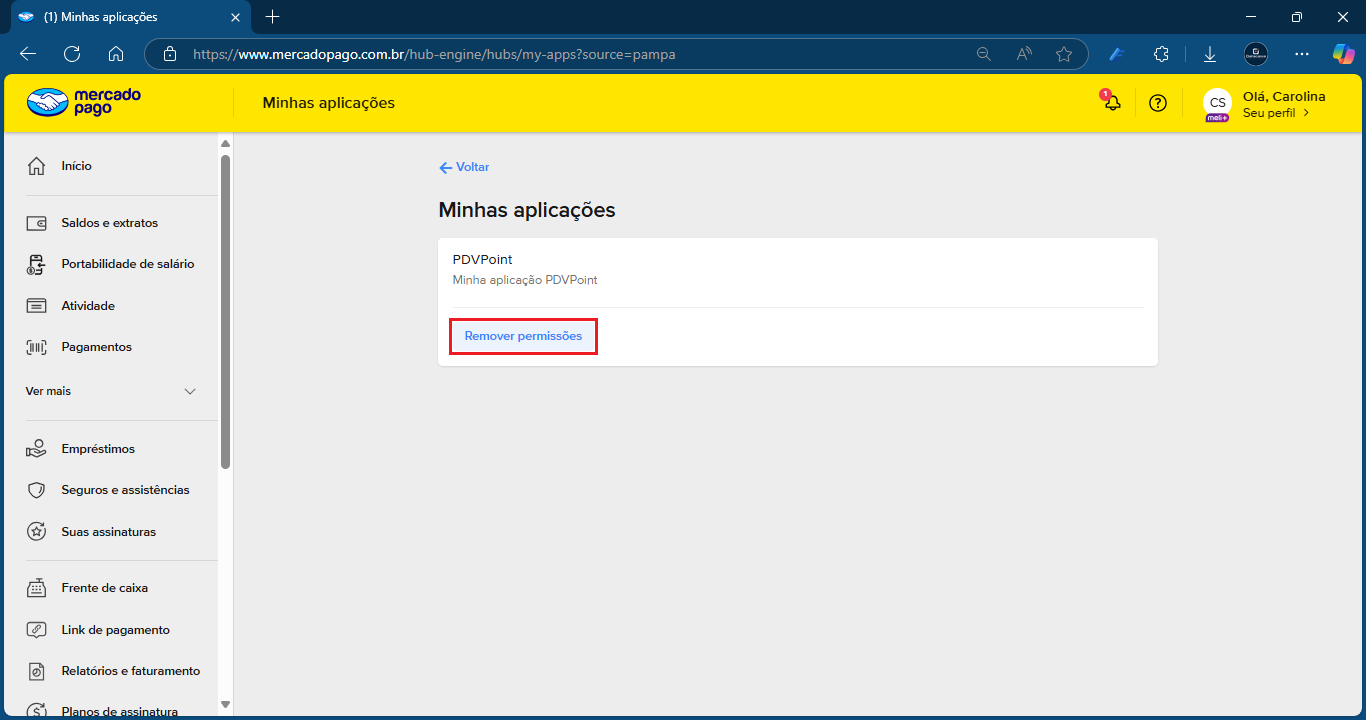 Remover Permissões_PDVPoint | Datacaixa Remover permissões