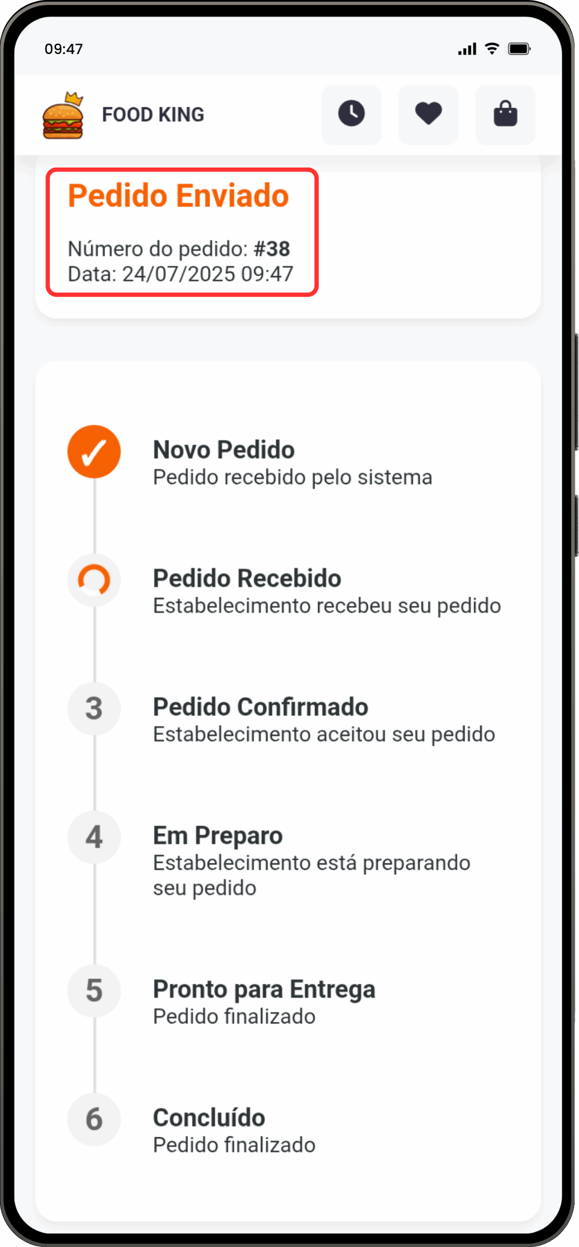 cardápio-status | Datacaixa