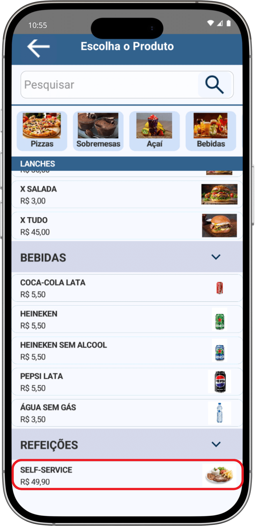 escolha o produto | Datacaixa