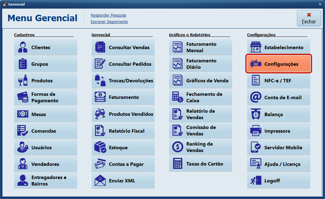 configurações-pdv | Datacaixa
